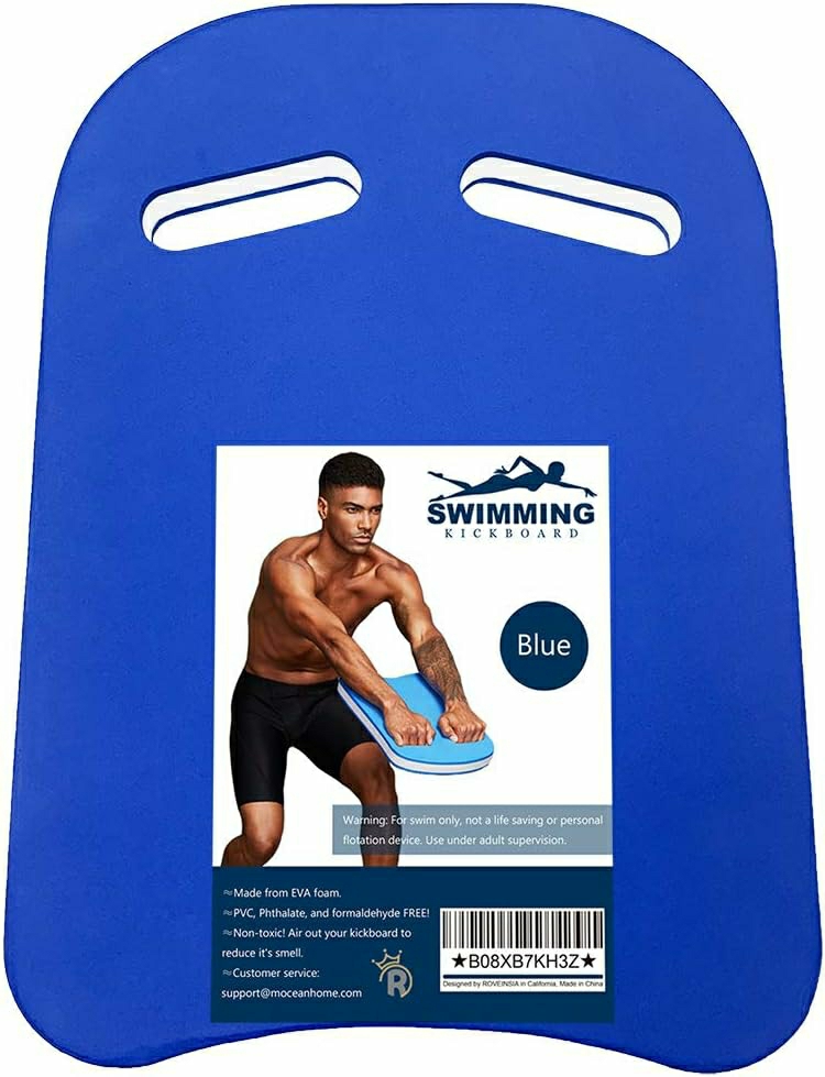 Equipo De Entrenamiento  | Tablas De Natación, Ayuda Para El Entrenamiento De Natación, Tabla De Patada Para Adultos Y Niños, Flotadores De Piscina En Diseño U Con Mango Integrado, Espuma Eva. Equipo De Entrenamiento Azul