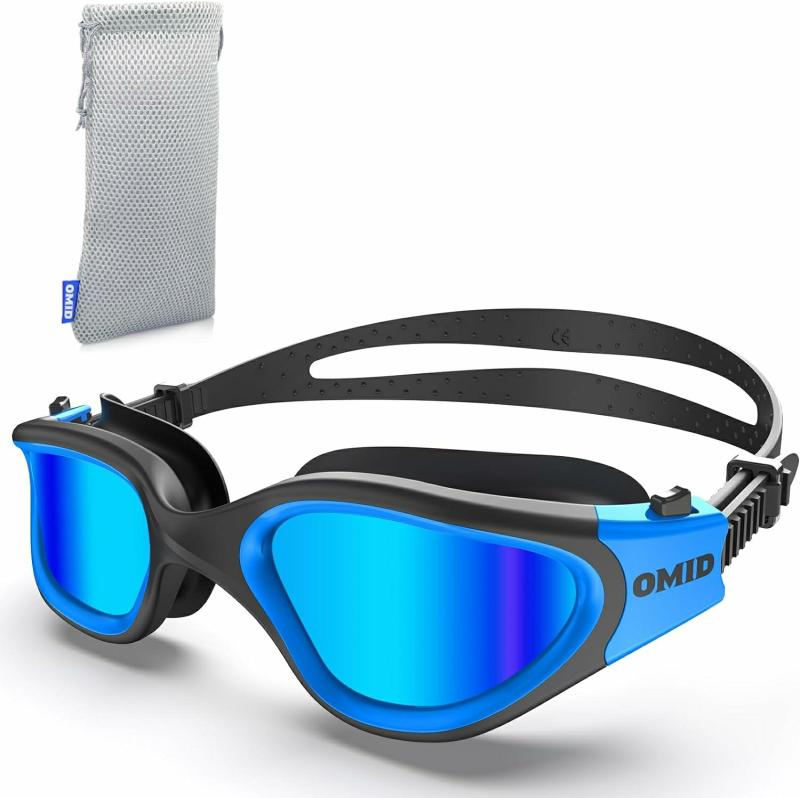 Gafas De Protección  | Gafas De Natación, P2 Polarizadas 【Patente Y Mejora】 Antivaho, Anti-Uv, Sin Filtraciones, Gafas De Natación Para Adultos Y Jóvenes Gafas De Protección Azul Espejado A-polarizado