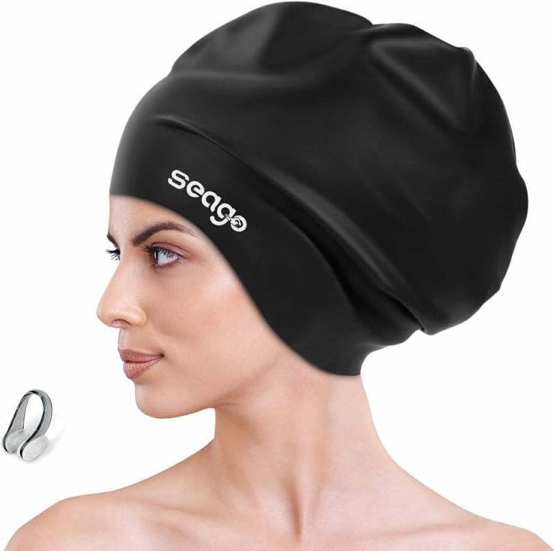 Gorros De Natación  | Gorro De Natación Extragrande Para Trenzas Y Dreadlocks – Gorro De Silicona Para Adultos – Gorro De Natación Para Hombres Gorros De Natación Gorros De Natación