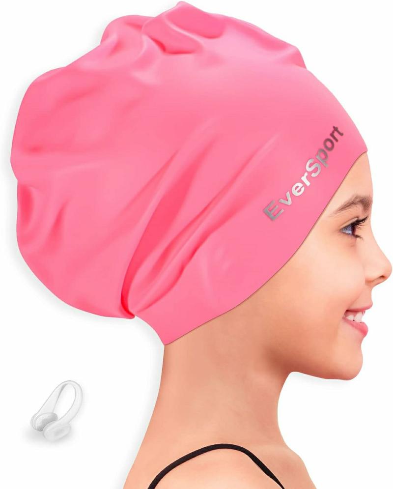 Gorros De Natación  | Gorro De Natación Grande Para Niñas De 6 A 14 Años Eversport, Gorro De Silicona Para Cabello Largo, Ideal Para Trenzas Y Mantener El Cabello Seco. Gorros De Natación Gorros De Natación