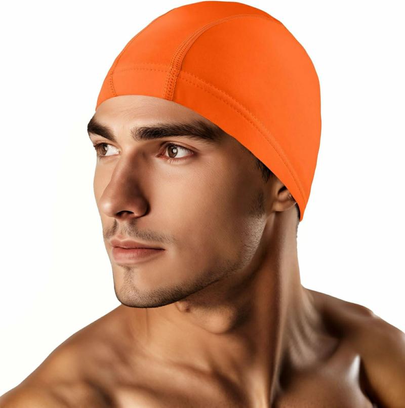 Gorros De Natación  | Gorro De Natación Para Hombre Adulto, Gorro De Natación De Tela De Alta Elasticidad, Gorras De Lycra Para Natación No Impermeables Gorros De Natación Gorros De Natación