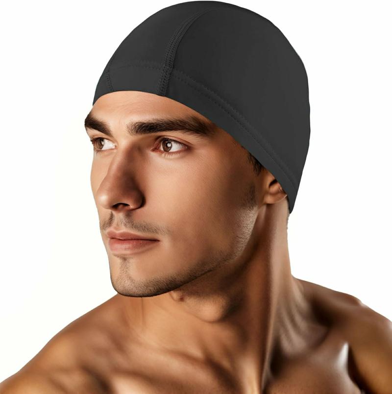 Gorros De Natación  | Gorro De Natación Para Hombre Adulto, Gorro De Natación De Tela De Alta Elasticidad, Gorras De Lycra Para Natación No Impermeables Gorros De Natación Gorros De Natación