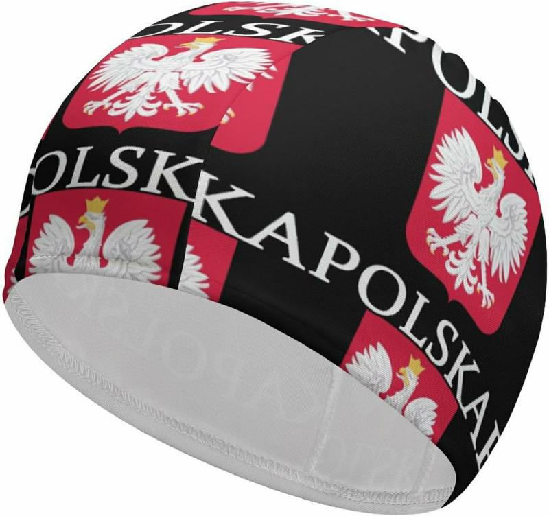 Gorros De Natación  | Gorro De Natación Unisex Con Bandera Patriótica De Polonia Para Cabello Largo, Gorros De Natación Para Hombres, Adultos, Entrenamiento, Competición Y Baño. Gorros De Natación Gorros De Natación