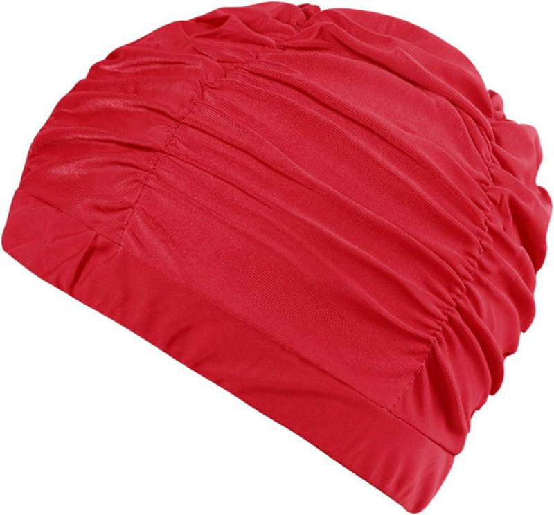 Gorros De Natación  | Gorros De Baño De Tela Para Hombre Con Pliegues, Gorras De Baño Elásticas Y Cómodas, Mantiene El Peinado Sin Cambios, Gorras De Natación De Tela De Nylon Gorros De Natación Gorros De Natación