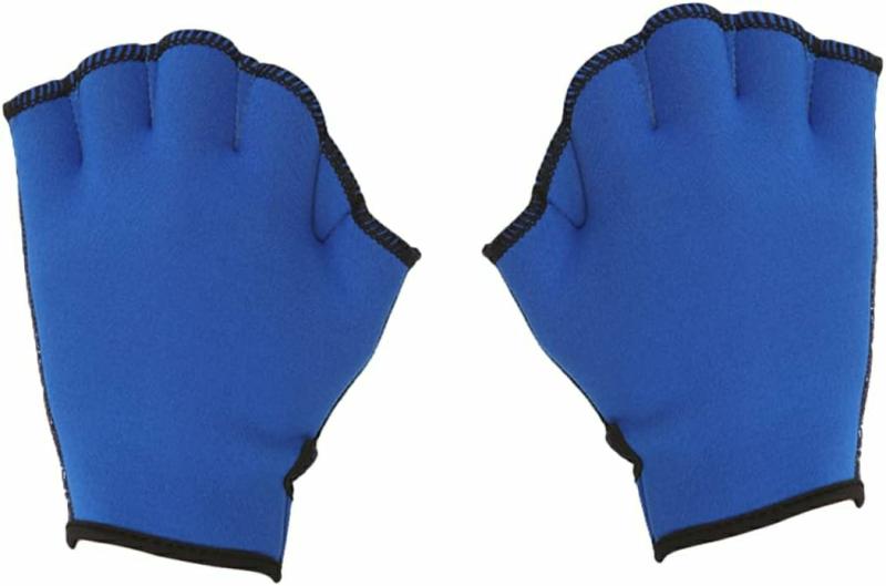 Guantes Acuáticos  | 1 Par De Guantes De Agua Con Dedos Palmeados, Aletas De Entrenamiento, Aletas De Mano, Guantes De Dedos Palmeados, Ayuda Para Nadar, Remos, Aletas Para Buceo, Manguitos Para Las Manos, Aletas De Natación, Dedos Palmeados, Fitness, Buceo. Guantes Acuáticos Azul