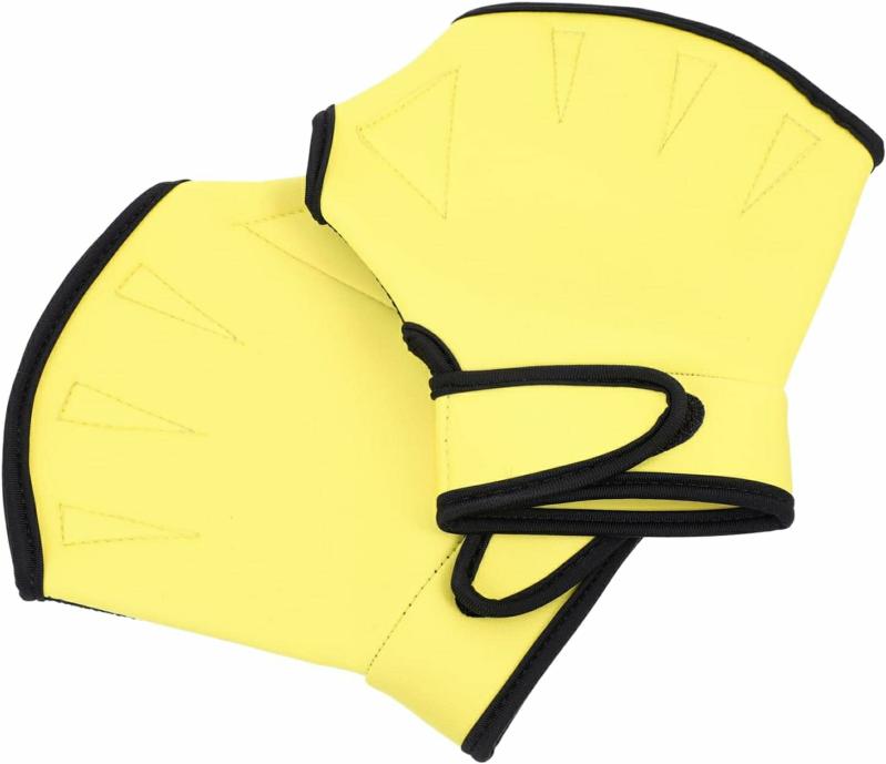 Guantes Acuáticos  | 1 Par De Guantes De Ayuda Para Nadar, Mitones Para Entrenamiento De Buceo, Palas De Buceo, Guantes De Fitness Con Dedos Palmeados Guantes Acuáticos Amarillo