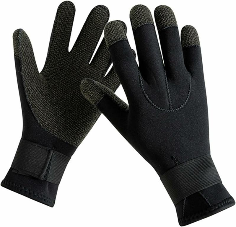 Guantes Acuáticos  | Guantes De Buceo Antideslizantes Para Pesca Submarina, Guantes Negros Ajustables. Guantes Acuáticos Guantes Acuáticos