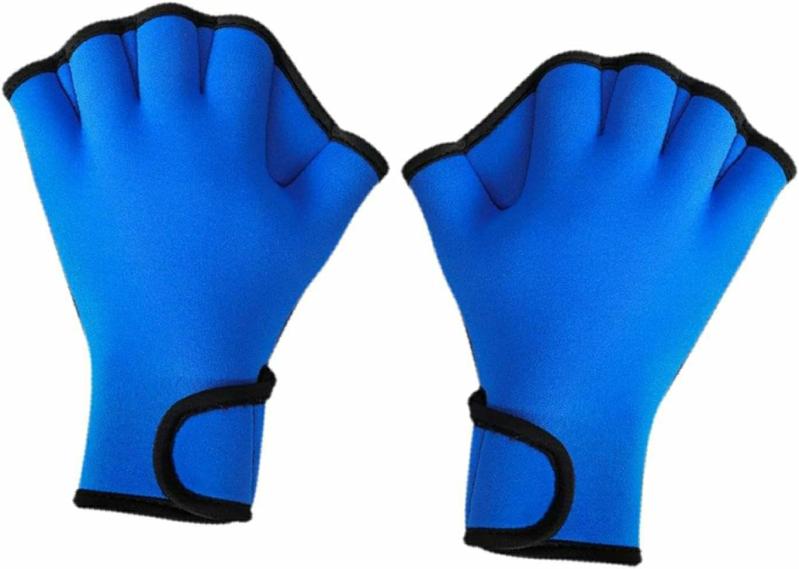 Guantes Acuáticos  | Guantes De Natación Con Membrana, Guantes Acuáticos Impermeables, Guantes De Buceo Con Costuras Bien Hechas, Guantes Sin Dedos Para Fitness Acuático Y Buceo. Guantes Acuáticos Azul