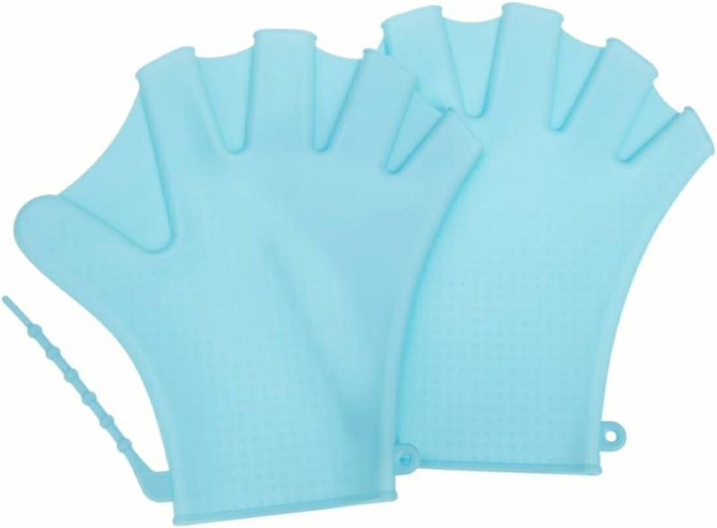 Guantes Acuáticos  | Guantes De Natación De Silicona, Guantes De Natación Con Membrana, Palas De Entrenamiento Acuático, Guantes De Buceo, 1 Par, Accesorios Para Piscina. Guantes Acuáticos Azul