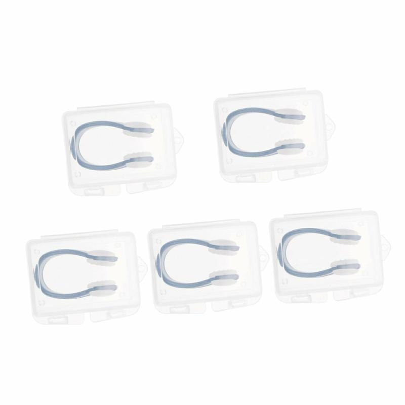 Pinzas Para La Nariz  | 5 Cajas De Clips Para La Nariz De Natación – Suministros Para Nadadores – Pinzas Para La Nariz Convenientes – Clips Para La Nariz Convenientes – Tapones De Natación Portátiles – Abrazaderas Para La Nariz Portátiles – Abrazaderas Resistentes Al Desgaste – Silicona Pinzas Para La Nariz Negro