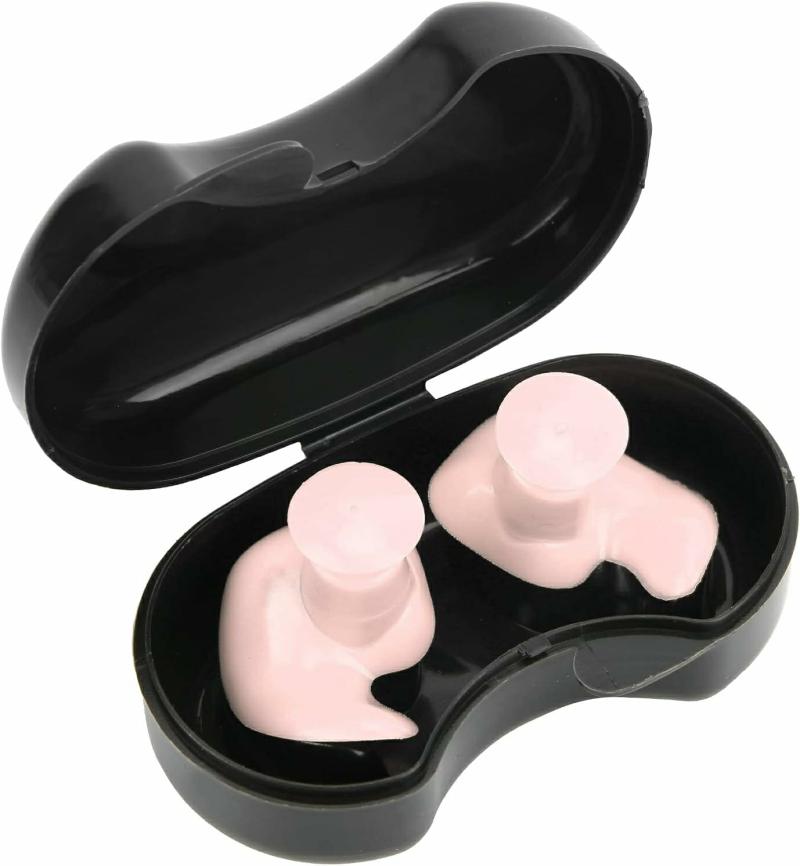 Tapones Para Los Oídos  | Tapones De Oídos Espirales De Silicona A Prueba De Agua Y Polvo Para Accesorios De Natación, Caja Negra Con Super Sonido Y Caja Portátil, 2 X Tapones De Oídos (Rosa) Tapones Para Los Oídos Rosa