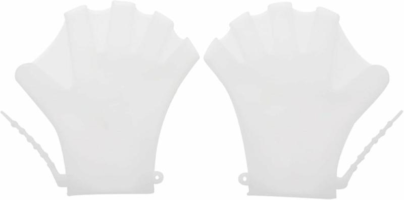 Guantes Acuáticos  | 1 Par De Guantes De Natación G S Con Dedos De Patito Para Entrenamiento De Resistencia Al Agua, Guantes De Silicona Para Natación Y Buceo G S. Guantes Acuáticos blanco