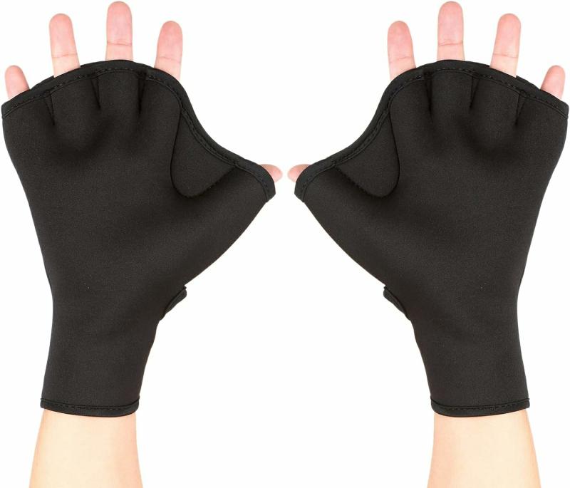 Guantes Acuáticos  | Manoplas, Guantes De Natación De Neopreno Yiweng Con Membrana Web, Guantes De Fitness Resistentes Al Agua Para Entrenamiento Con Correa Ajustable Para La Muñeca, Manoplas De Entrenamiento Para Buceo Y Natación, Tamaño Mediano. Guantes Acuáticos Guantes Acuáticos